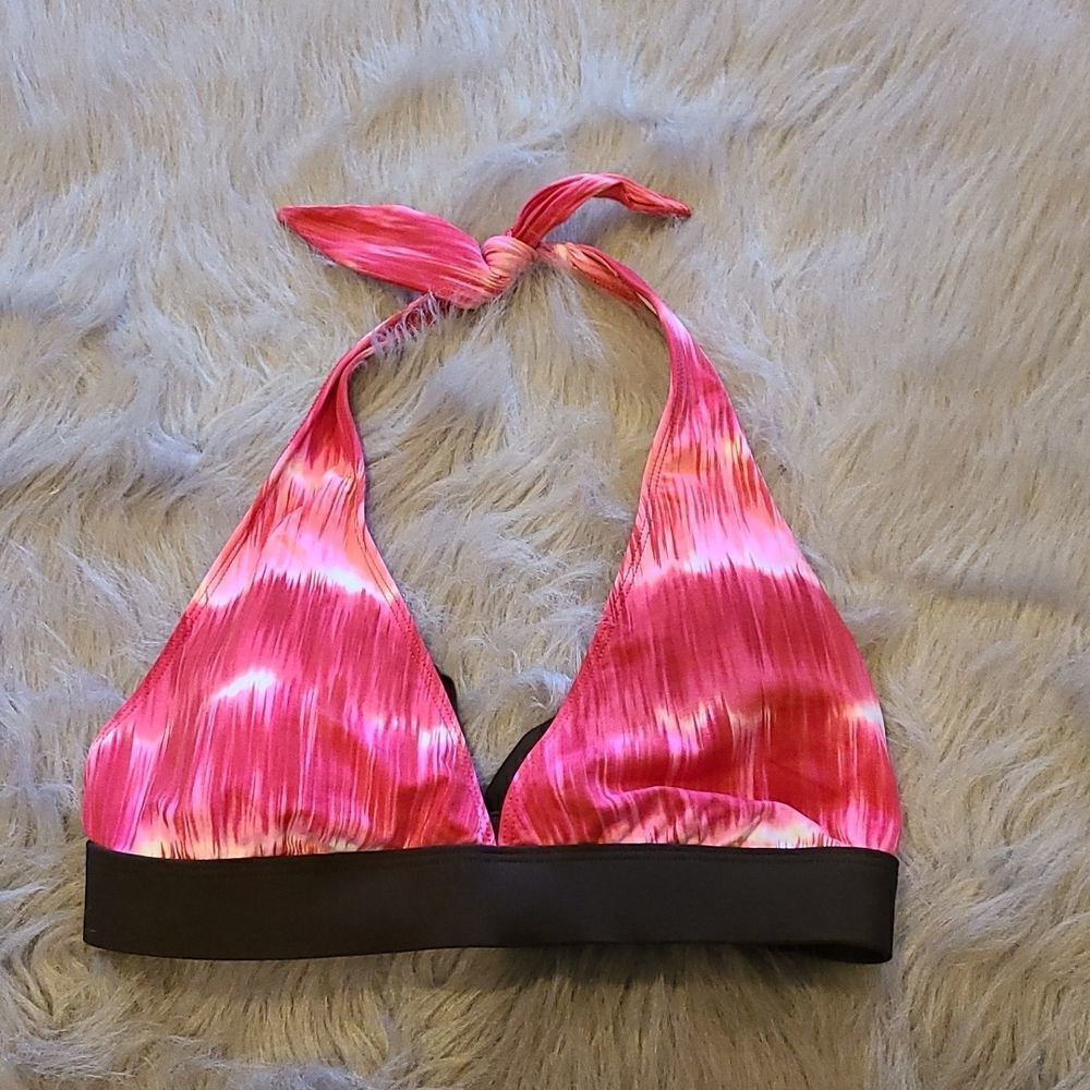 LA Blanca by rod Beattie womens red, pink and brown swimsuit top size 12